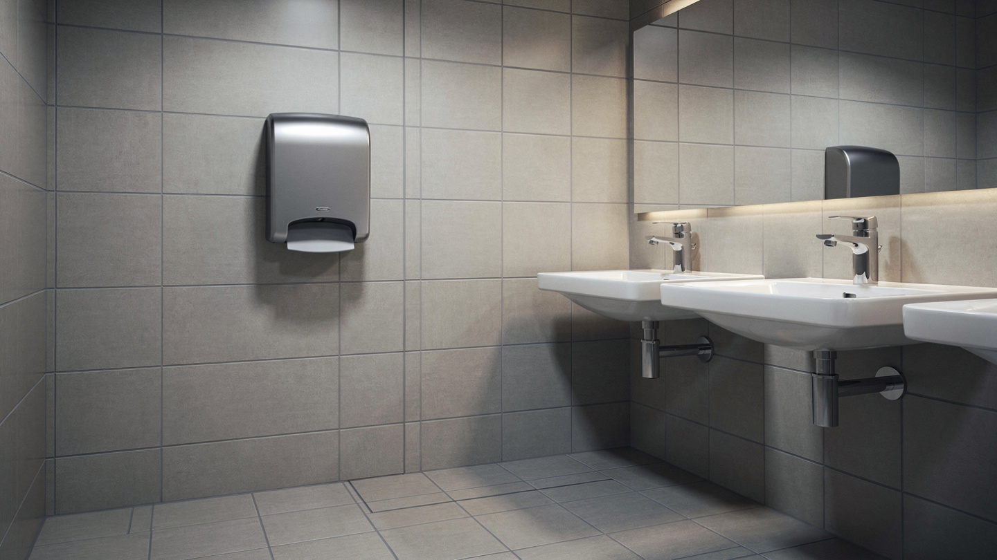 commercial hand dryers in public washroom