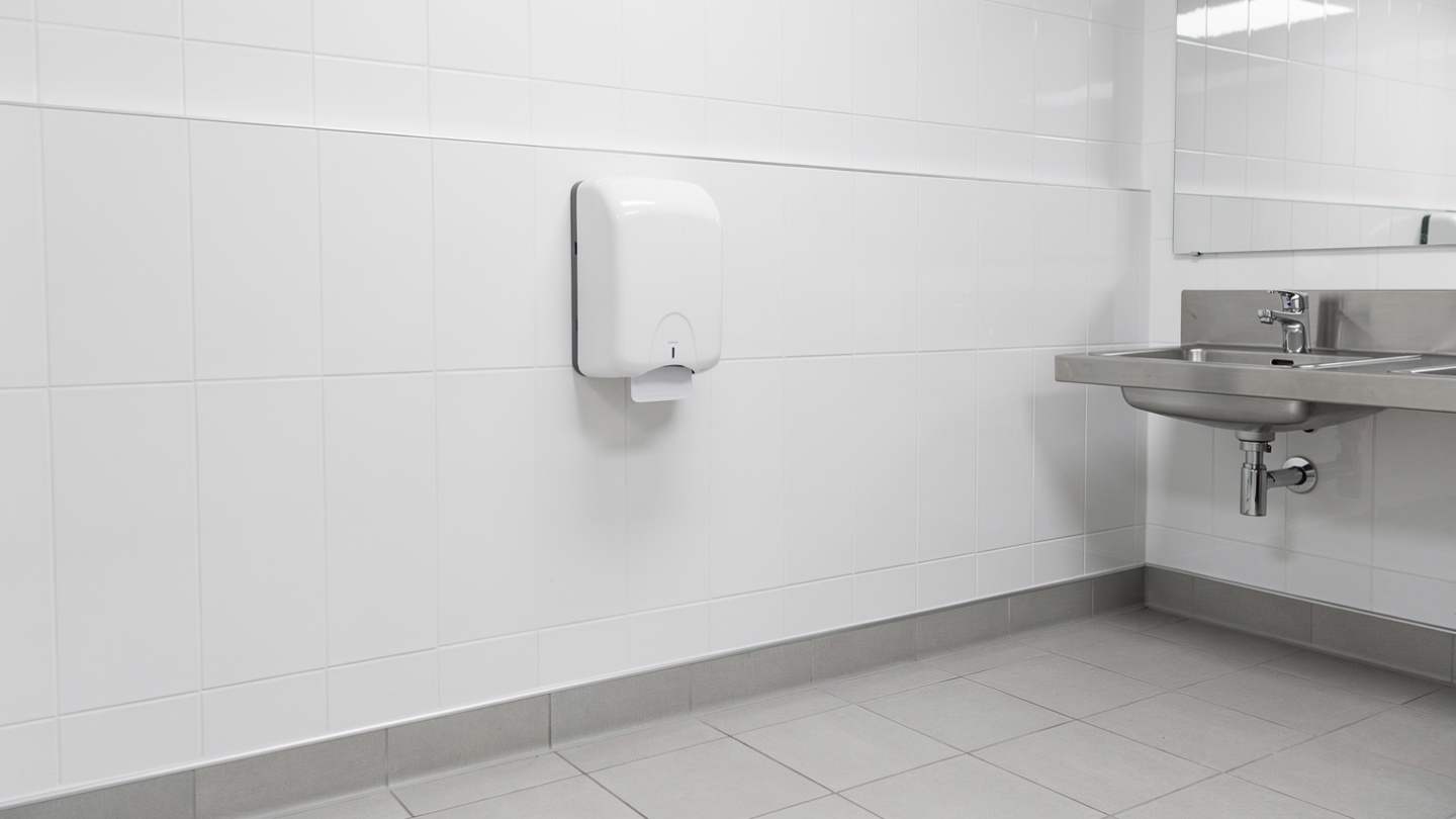 automatic hand dryer at accessible height