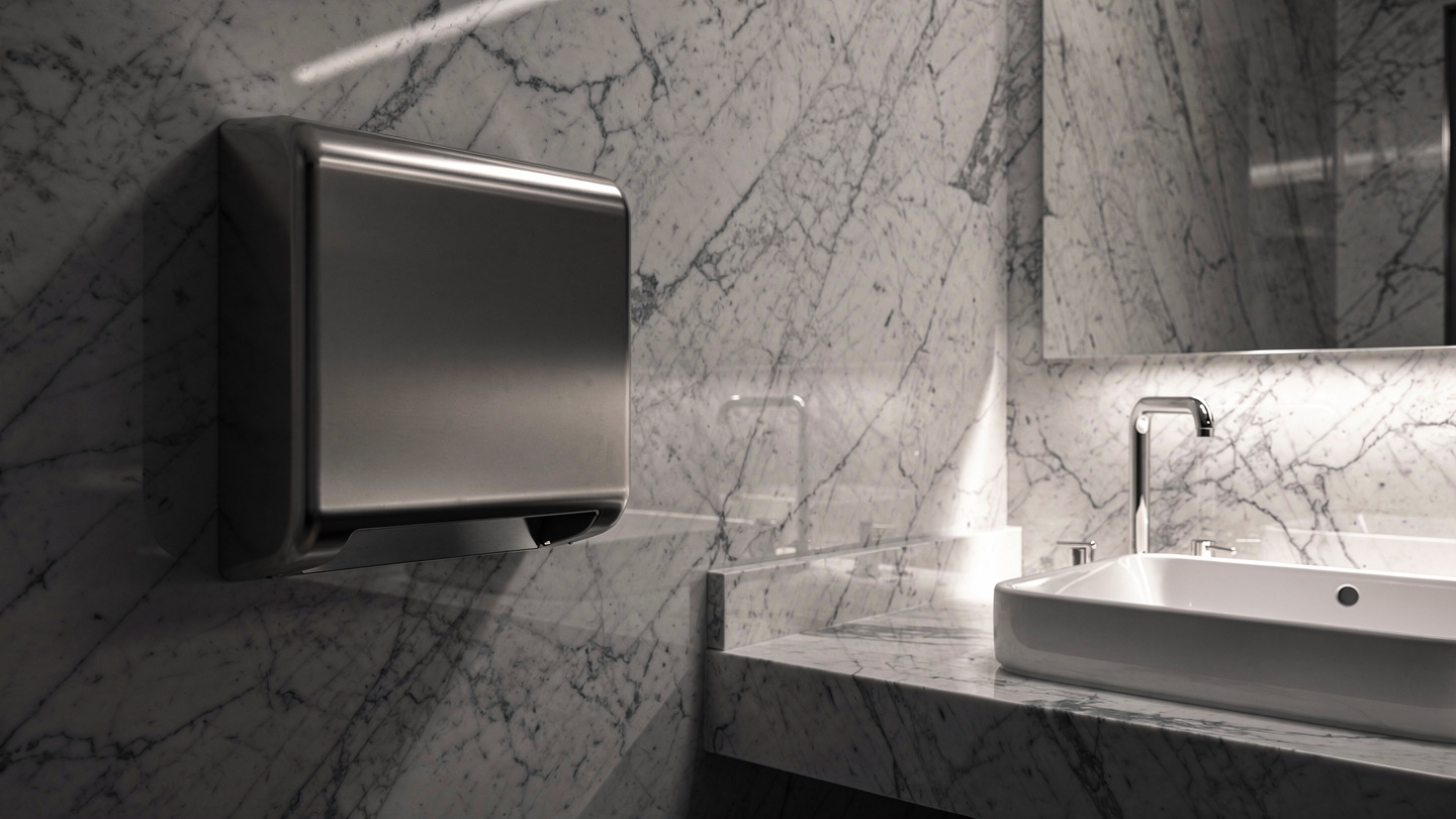 commercial hand dryer in Australian washroom